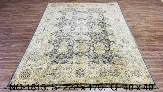 One of a Kind, Fine, Pure Wool, naturally dyed, Hand Knotted, Afghan Traditional Chobi Rug - 7’ 3’’ x 5’ 7’’