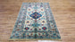 One of a Kind, Pure Wool, Naturally Dyed, Hand Knotted, Fine Afghan Super Kazak Area Rug – 6’ 0’’ x 3’ 10’’