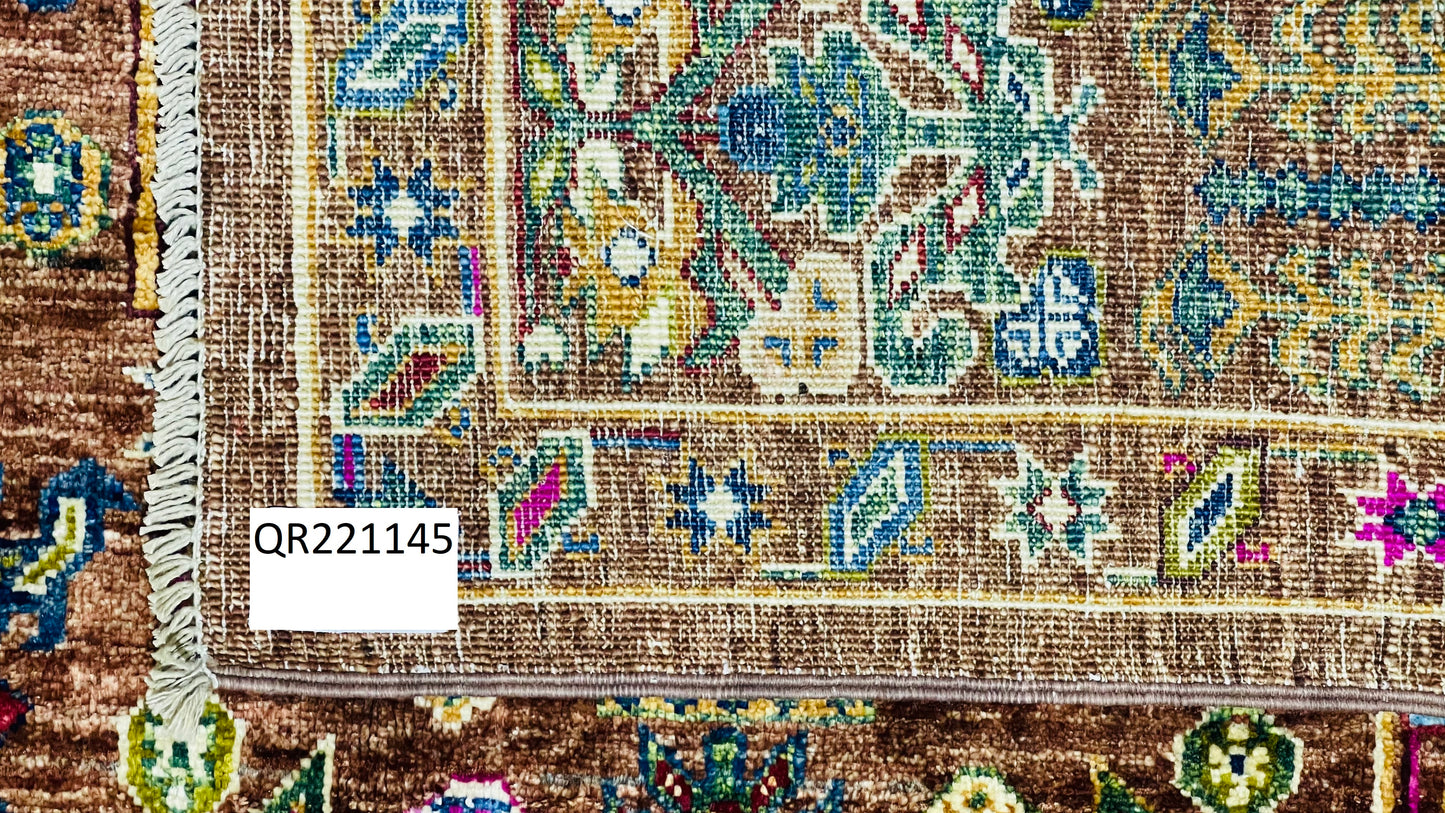 One of a kind, Pure Wool, Naturally Dyed, Hand Knotted, Fine Afghan Traditional Waziri Area Rug – 8’ 1’’ x 5’ 9’’