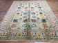 One of a kind, Pure Wool, Naturally Dyed, Hand Knotted, Fine Afghan Traditional Tabriz Area Rug – 9’ 12’’ x 8’ 1’’